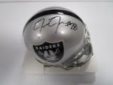 Josh Jacobs of the Oakland Raiders signed autographed football mini helmet COA 850
