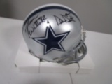 Dak Prescott Jason Witten of the Dallas Cowboys signed autographed football mini helmet COA 988