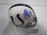 Peyton Manning of the Indianapolis Colts signed autographed football mini helmet COA 035