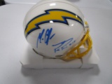 Melvin Gordon Phillip Rivers of the Chargers signed autographed football mini helmet COA 772