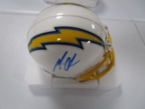 Melvin Gordon of the San Diego Chargers signed autographed football mini helmet COA 778