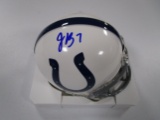 Jacoby Brissett of the Indianapolis Colts signed autographed football mini helmet COA 041