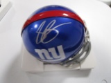 Saquon Barkley of the New York Giants signed autographed football mini helmet COA 135