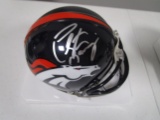 Peyton Manning of the Denver Broncos signed autographed football mini helmet COA 086