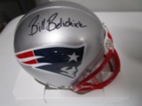 Bill Belichick of the New England Patriots signed autographed football mini helmet COA 154