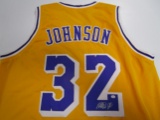 Magic Johnson of the LA Lakers signed autographed basketball jersey PAAS COA 167