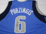 Kristaps Porzingis of the Dallas Mavericks signed autographed basketball jersey PAAS COA 597