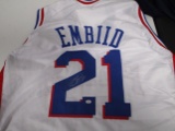 Joel Embiid of the Philadelphia 76ers signed autographed basketball jersey PAAS COA 497