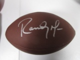 Randy Moss of the Minnesota Vikings signed autographed brown football AAA COA 063
