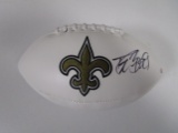 Drew Brees of the New Orleans Saints signed autographed logo football PAAS COA 630