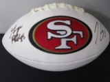 George Kittle Jimmy Garoppolo of the San Francisco 49ers signed logo football PAAS COA 616