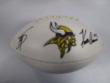 Stefon Diggs Kirk Cousins of the Minnesota Vikings signed autographed logo football PAAS COA 667
