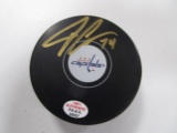 John Carlson of the Washington Capitals signed autographed hockey puck PAAS COA 027