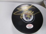 Sergei Bdorovsky of the Florida Panthers signed autographed hockey puck PAAS COA 075