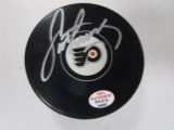 Eric Lindros of the Philadelphia Flyers signed autographed hockey puck PAAS COA 801