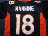 Peyton Manning of the Denver Broncos signed autographed football jersey PAAS COA 040