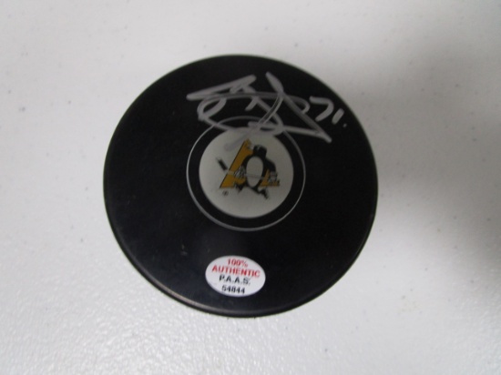 Evgenie Malkin of the Pittsburgh Penguins signed autographed hockey puck PAAS COA 844
