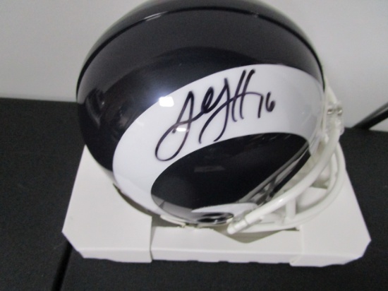 Jared Goff of the LA Rams signed autographed mini football helmet PAAS COA 899