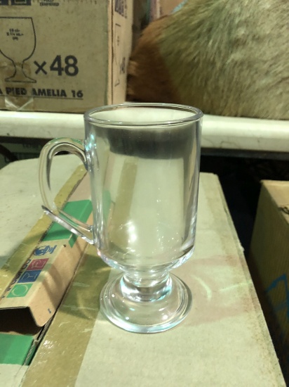 (72) Glass Coffee Mugs (new)