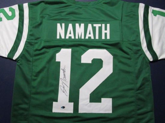 Joe Namath of the NY Jets signed autographed football jersey ATL COA 498