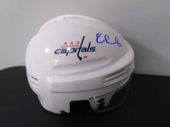 Eugeny Kuzhelsov of the Washington Capitals signed autographed hockey mini helmet COA 829