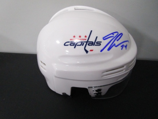 John Carlson of the Washington Capitals signed autographed hockey mini helmet COA 833