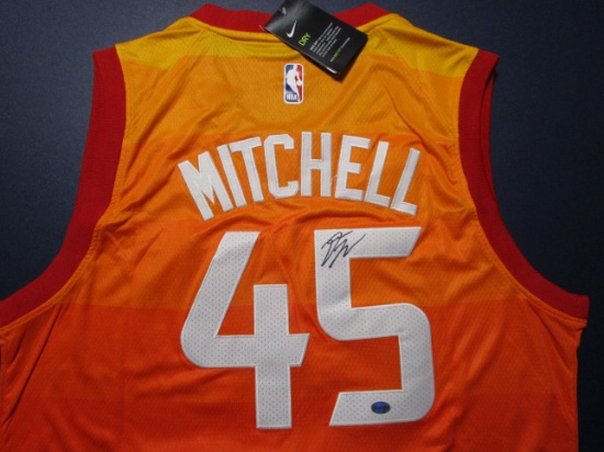 Donovan Mitchell of the Utah Jazz signed autographed basketball jersey Legends COA 106