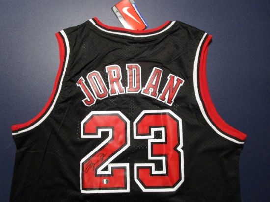 Michael Jordan of the Chicago Bulls signed autographed basketball jersey CA COA 344