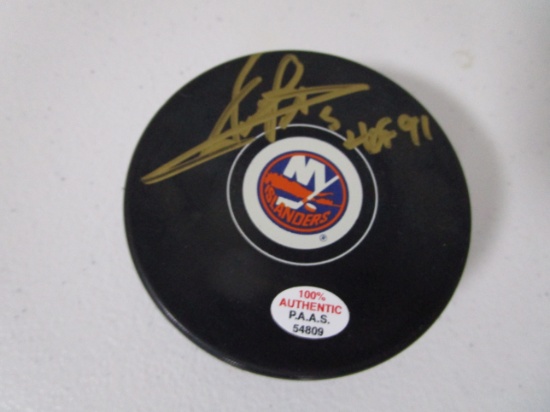 Denis Potvin of the NY Islanders signed autographed hockey puck PAAS COA 809