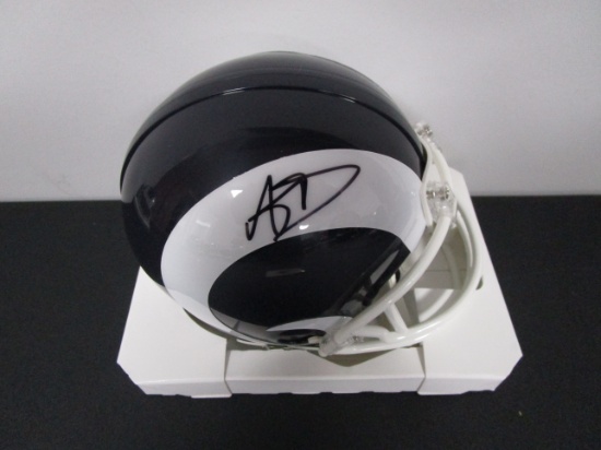 Aaron Donald of the LA Rams signed autographed mini football helmet PAAS COA 908
