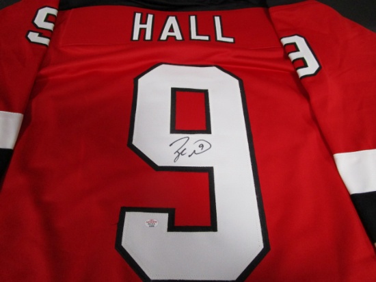 Taylor Hall of the New Jersey Devils signed autographed hockey jersey PAAS COA 209