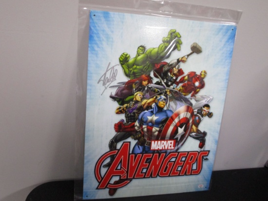 Stan Lee of Marvel Comics signed autographed Avengers 13x16 tin sign PAAS COA 551