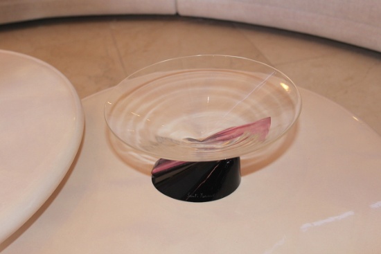 BLACK AND PINK MURANO BOWL