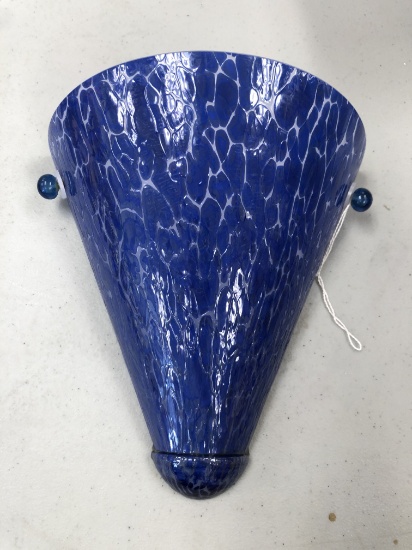 Blue Rounded Glass Wall Sconce