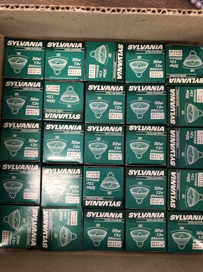 Case of (50) Sylvania 50w/12v Light Bulbs