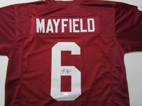 Baker Mayfield of the Oklahoma Sooners signed autographed football jersey PAAS COA 878