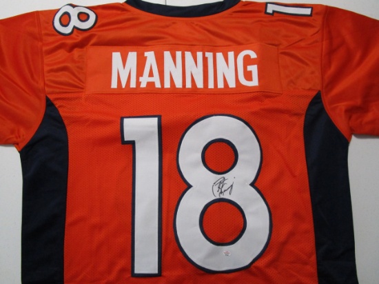 Peyton Manning of the Denver Broncos signed autographed football jersey PAAS COA 789