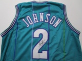 Larry Johnson of the Charlotte Hornets signed autographed basketball jersey PAAS COA 197