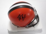 Baker Mayfield of the Cleveland Browns signed autographed mini football helmet PAAS COA 469