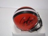 Jim Brown of the Cleveland Browns signed autographed mini football helmet PAAS COA 245