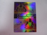 Shaquille O'Neal Magic Johnson Los Angeles Lakers signed 2001 Bowmans Best Basketball card