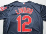 Francisco Lindor of the Cleveland Indians signed autographed baseball jersey PAAS COA 489