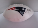 Julian Edelman of the New England Patriots signed autographed logo football PAAS COA 579