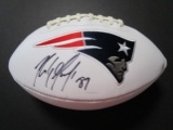 Rob Gronkowski of the Patriots signed autographed logo football PAAS COA 579