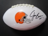 Jim Brown of the Cleveland Browns signed autographed logo football PAAS COA 459