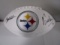 Franco Harris Terry Bradshaw of the Pittsburgh Steelers signed logo football PAAS COA 573