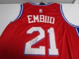 Joel Embiid of the Philadelphia 76ers signed autographed basketball jersey PAAS COA 324