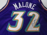 Karl Malone of the Utah Jazz signed autographed basketball jersey PAAS COA 189