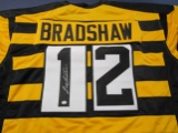 Terry Bradshaw of the Pittsburgh Steelers signed bumblebee football jersey PAAS COA 562