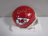 Patrick Mahomes Tyreek Hill of the Kansas City Chiefs signed mini football helmet PAAS COA 661
